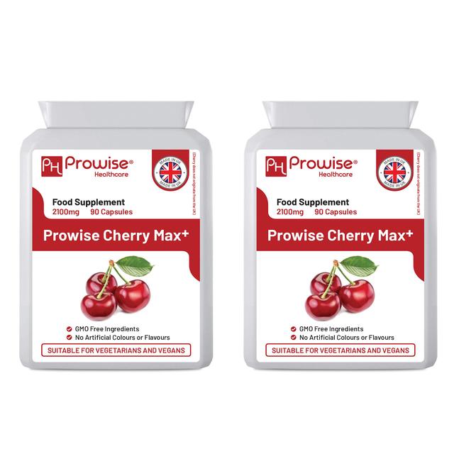 Prowise Healthcare Pack of 2 - Cherry Max 2100mg 90 Capsules | Suitable For Vegetarians & Vegans | Made In UK by Prowise on Productcaster.