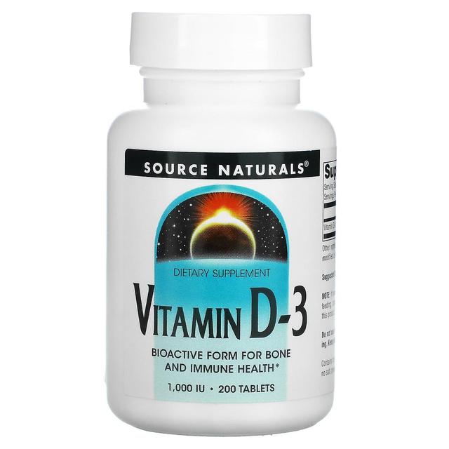 Source Naturals, Vitamin D-3, 1,000 IU, 200 Tablets on Productcaster.