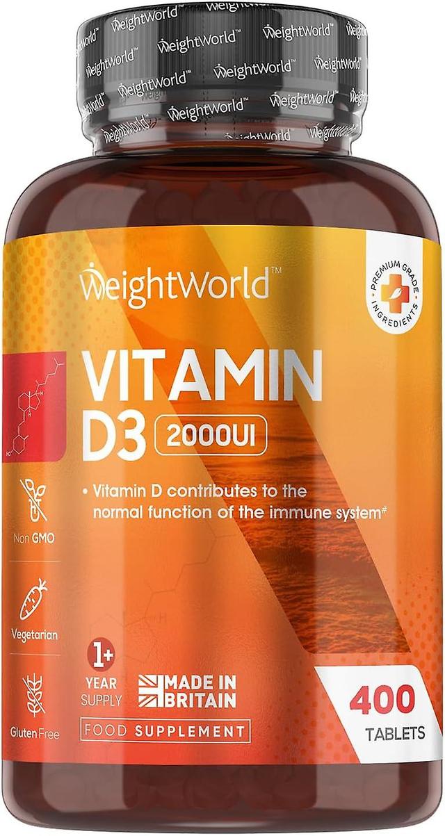 WeightWorld Vitamin D3 2000 IE 400 Tabletten Natürliche Vitamin D-Tabletten, Vitamin D trägt zu einem normalen Immunsystem und einem normalen Kalzi... on Productcaster.