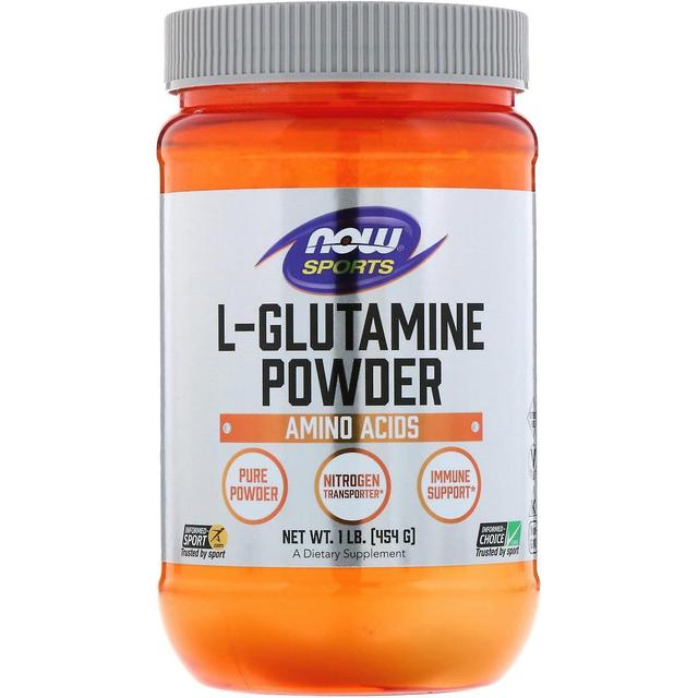 NOW Foods Agora Alimentos, Esportes, L-Glutamina em pó, 1 lbs (454 g) on Productcaster.