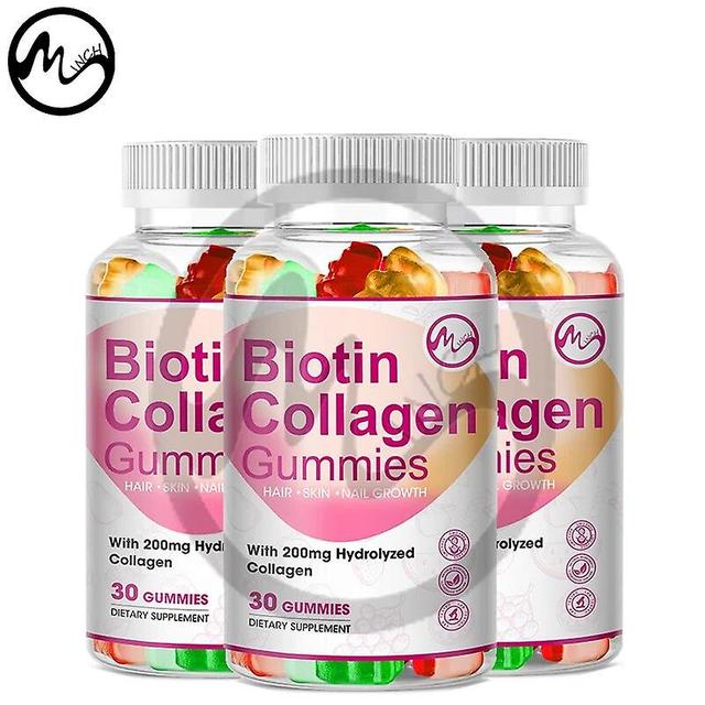 Organic Enzyme Collagen Biotin Gummies Formula Women Skin Care Health Multiplicity Plant Extracts Sweets Gluten-FreeTIB TIB . 10 Counts 3 Bottles on Productcaster.