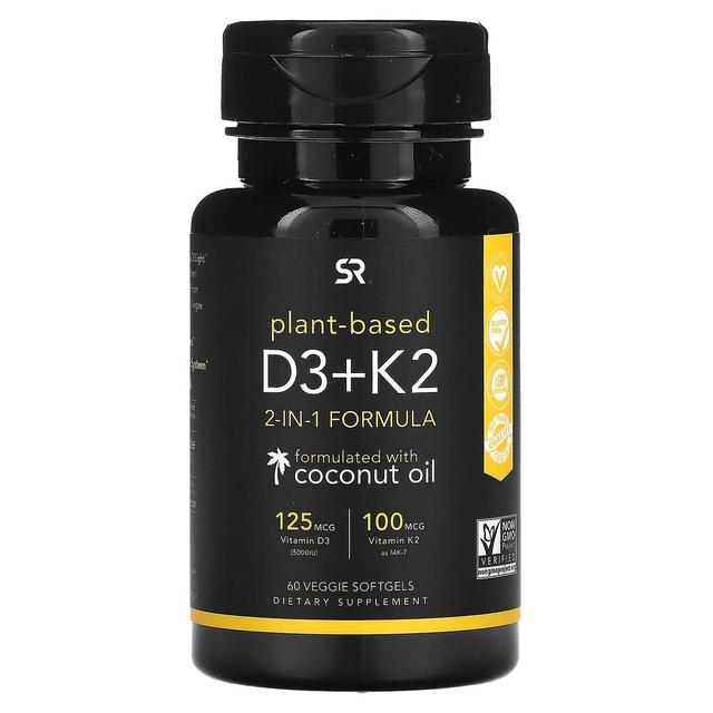 Sports Research, Plant Based D3 + K2, 60 Veggie Softgels on Productcaster.