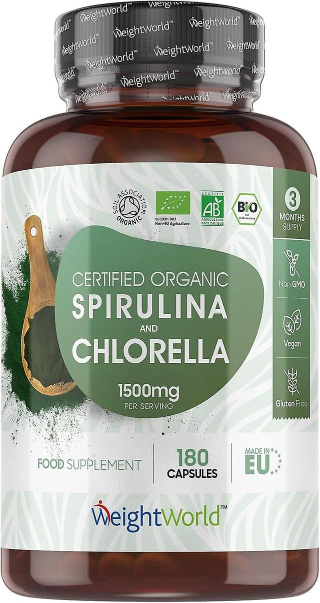 WeightWorld Organic Spirulina & Chlorella 1500mg 180 Capsules on Productcaster.