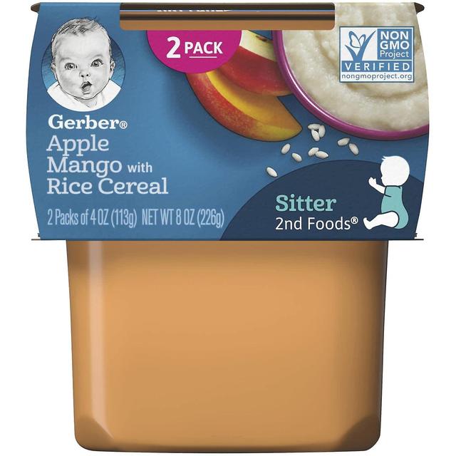 Gerber, Apple Mango with Rice Cereal, 2nd Foods, 2 Pack, 4 oz (113 g) Each on Productcaster.