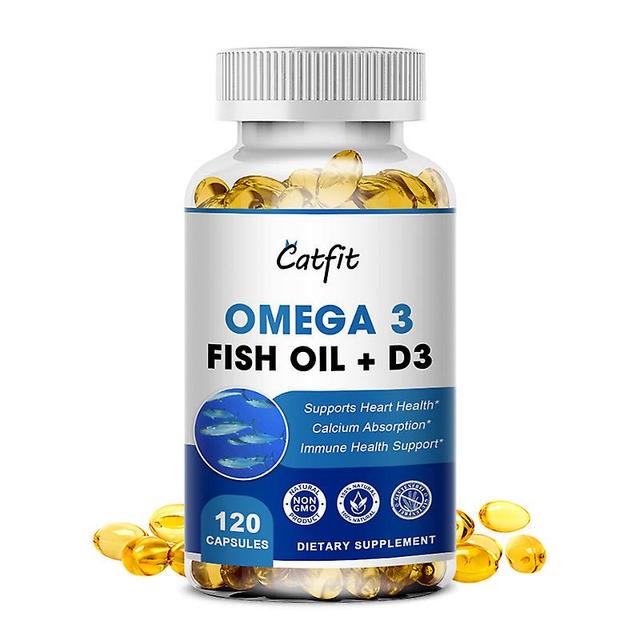 Visgaler Omega 3 Fish Oil Capsules Rich In Vitamin D Dha Epa Fishing Improves Memory Heart Brain Bone Eyes Health Free Shipping 120 pcs on Productcaster.