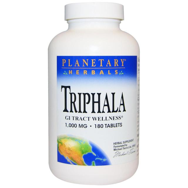 Planetary Herbals Herbals planetários, Triphala, GI Tract Wellness, 1.000 mg, 180 comprimidos on Productcaster.