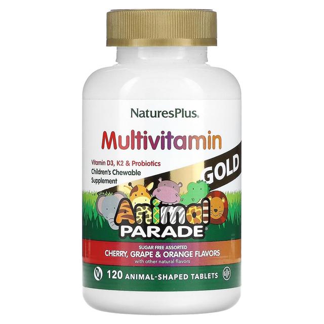 Nature's Plus NaturesPlus, Animal Parade Gold, Barnens tuggbara multivitamintillskott, körsbär, druva & apelsin on Productcaster.