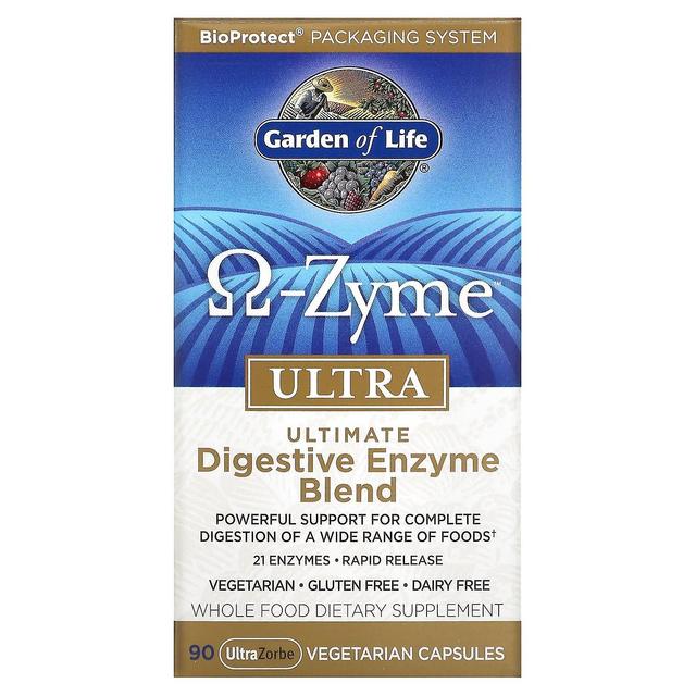 Garden of Life Livets trädgård, O-Zyme Ultra, Ultimate Digestive Enzyme Blend, 90 UltraZorbe vegetariska kapslar on Productcaster.