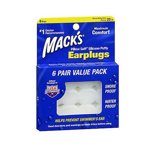 Mack's Pillow Soft Silicone Putty Zatyczki do uszu, 6 par (opakowanie 1 szt.) on Productcaster.