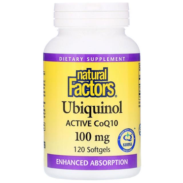 Natural Factors Luonnolliset tekijät, ubikinoli, QH Active CoQ10, 100 mg, 120 pehmeää geeliä on Productcaster.