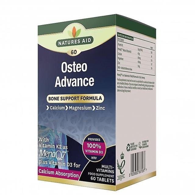 Natures Aid Osteo Advance avec MenaQ7 avec calcium, magnésium, zinc et vitamine K2 60 Tabs on Productcaster.