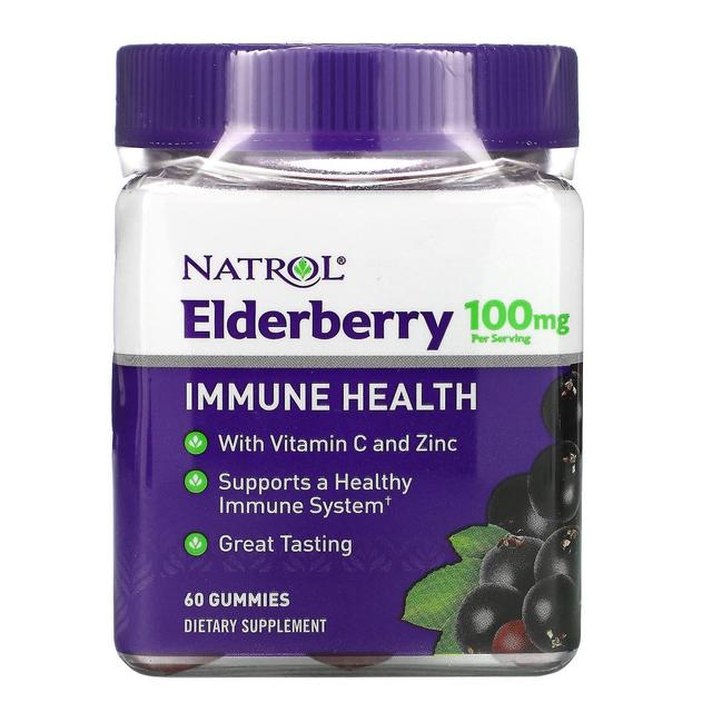 Natrol, Elderberry Immune Health, 50 mg, 60 Gummies on Productcaster.