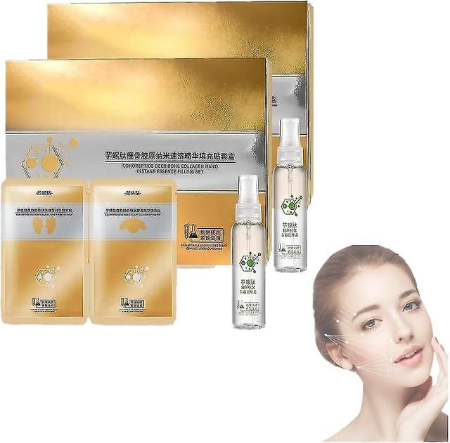 Weijianuo Spiral Peptide Deer Bone Collagen Essence Kit, Deep Bone Collagen Nano Instant Essence Filling Set For Reduce Fine Lines Anti-aging 2 Sets on Productcaster.