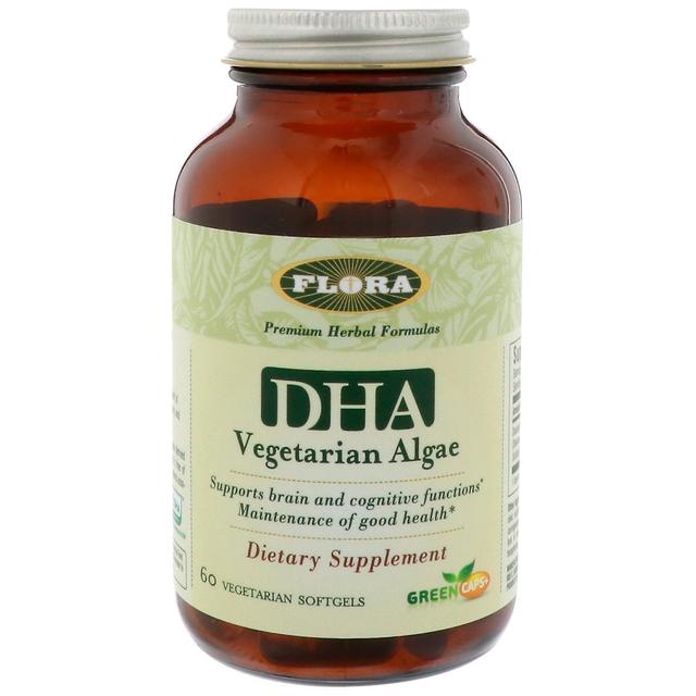 Flora, DHA Vegetariska alger, 60 Vegetariska Softgels on Productcaster.