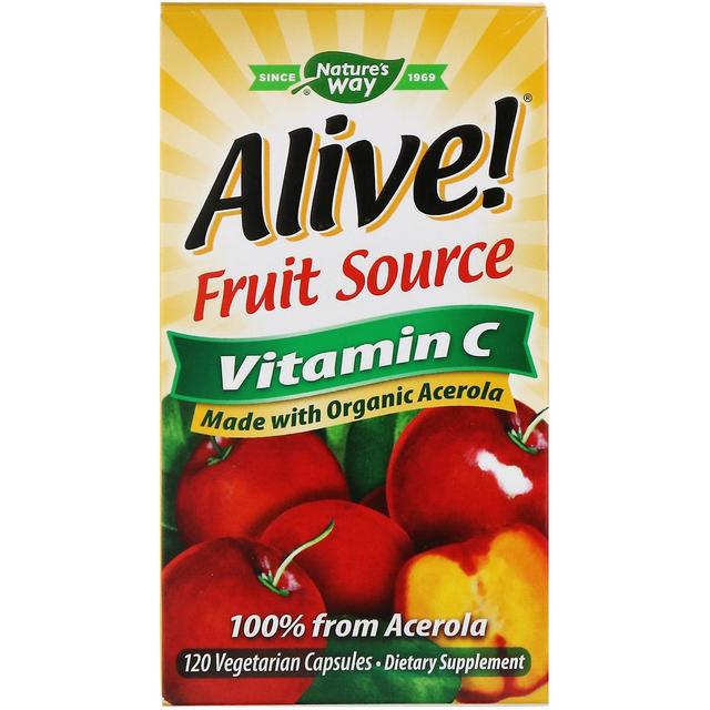 Nature's Way, Alive!, Fruit Source, Vitamin C, 120 Vegetarian Capsules on Productcaster.