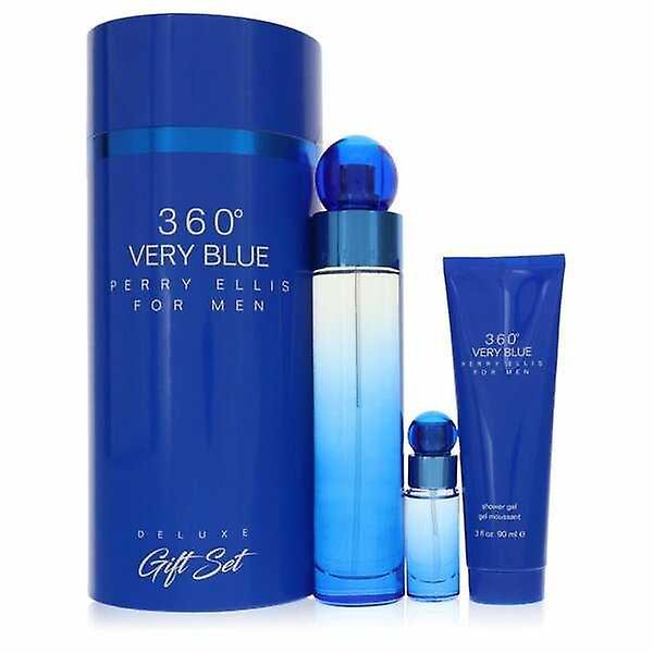 Perry Ellis 360 Very Blue Presentset - 3.4 oz Eau De Toilette Spray + .25 oz Mini Edt Spray + 3 oz Duschgel -- För Män on Productcaster.