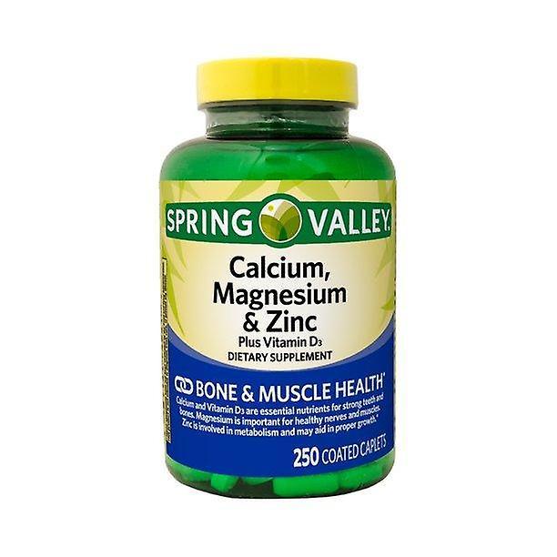 Spring valley calcium, magnesium & zinc plus vitamin d3 coated caplets, 250 count on Productcaster.