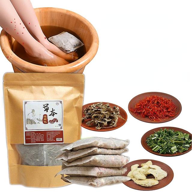 300g Wormwood Foot Soaking Bag Chinese Herbal Foot Bath Foot Physiotherapy Health Care and 10 Bags Traditional Chinese Medicine on Productcaster.