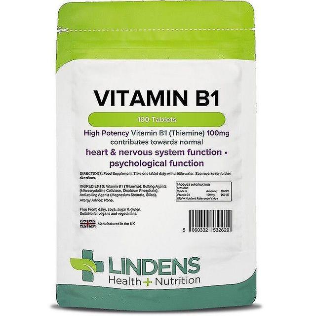 Lindens Vitamin B1 100mg Tablets 100 (2629) LONG on Productcaster.