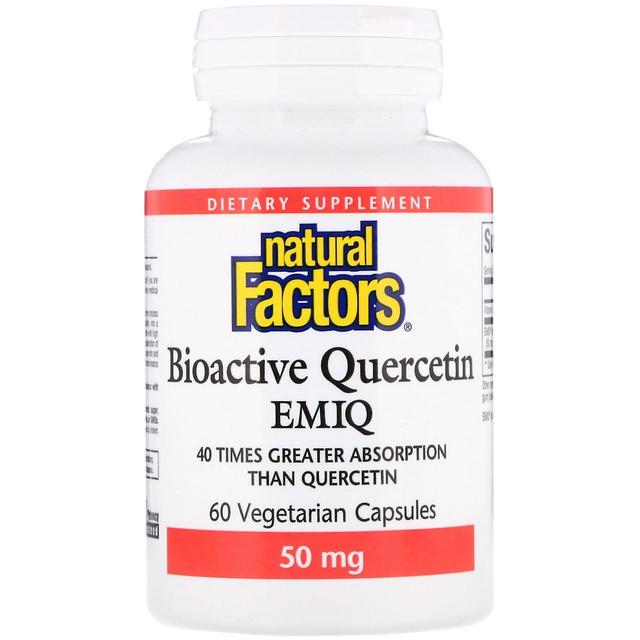 Natural Factors Luonnolliset tekijät, biaoktiivinen kvertsetiini EMIQ, 50 mg, 60 kasviskapseli on Productcaster.