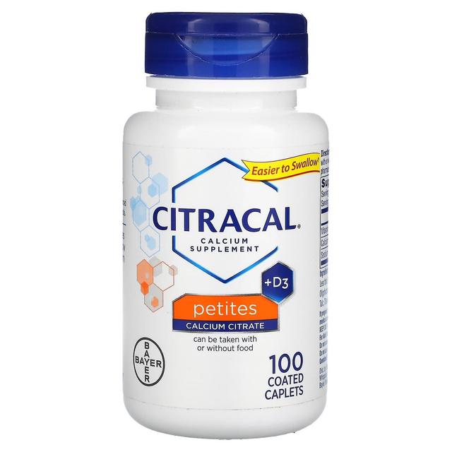 Citracal, kalciumtillskott + D3, petiter, 100 belagda caplets on Productcaster.