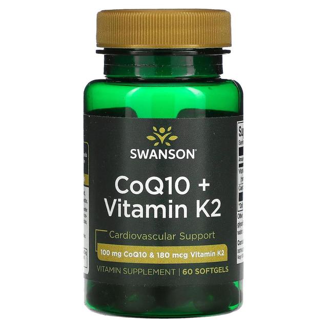 Swanson, CoQ10 + Vitamin K2, 60 Softgels on Productcaster.