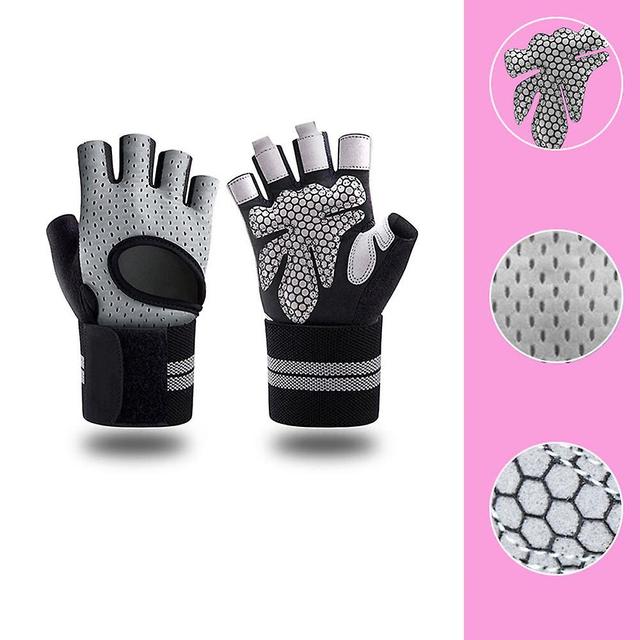 Dewenwils Dww-Une paire de gants de fitness gris M, gants d'haltrophilie, gants d'entranement avec protection du poignet, gants de sport antidrapan... on Productcaster.