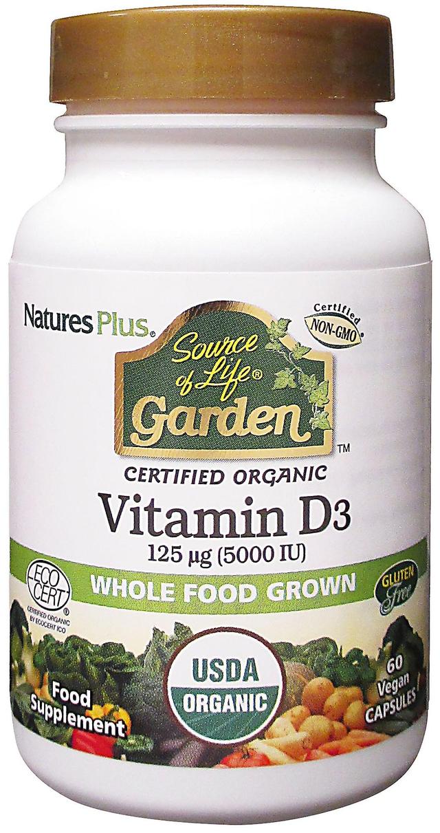 Nature's Plus Prírodný zdroj života záhrada certifikovaný organický vitamín D3 5000iu 60's on Productcaster.