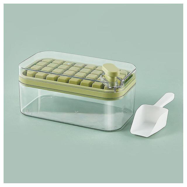 Silicone Ice Box Diy Ice Cubes Mold Press-type Ice Cubes Tray For Home Green 32 Grids on Productcaster.