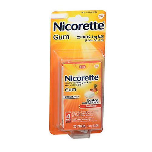 Nicorette Nikotin Polacrilex Gum Fruit Chill, 4 mg, 20 Stück (Packung mit 1 Stück) on Productcaster.