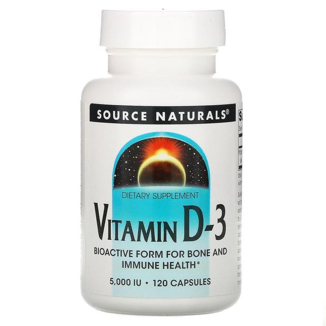 Source Naturals, Vitamin D-3, 5,000 IE, 120 Kapsler on Productcaster.