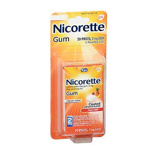 Nicorette Nicotine Polacrilex Gum Fruit Chill,2 mg,20 každý (balenie po 1) on Productcaster.