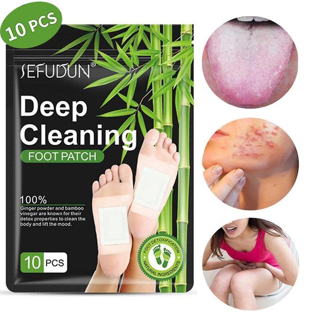 10pcs Detox Foot Patches Bamboo Charcoal Pads Detoxification Body Toxins Deep Cleansing Slimming Stress Relief Sleep Feet Care on Productcaster.