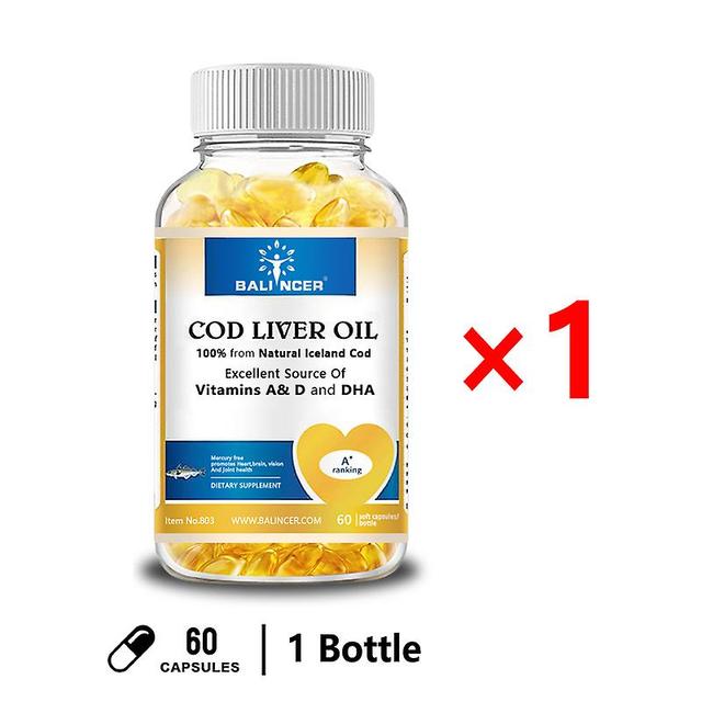 Vorallme Pure Cod Liver Oil With Vitamins A, D, And Dha Supports Clear Vision, Healthy Bones, And Intellectual Development 1-10bottle 60pcs-1 bottle on Productcaster.