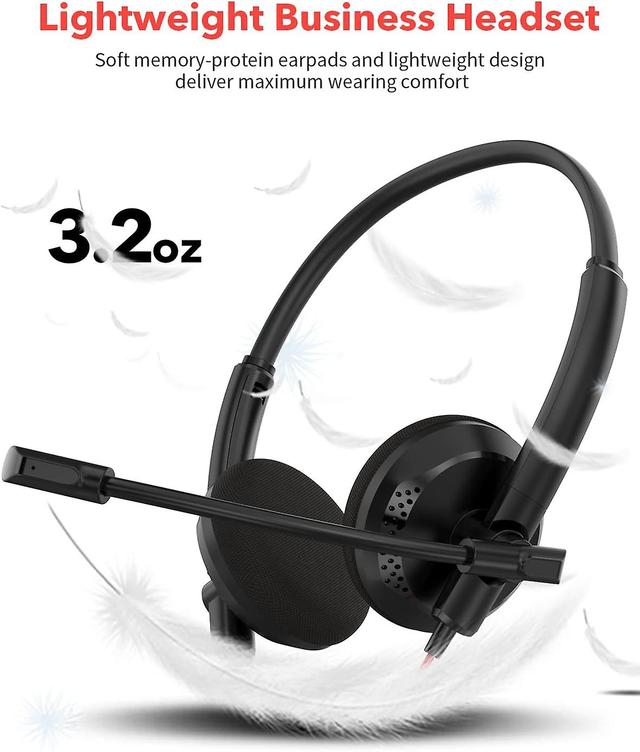 Computer Laptop Headphones with Noise Cancelling Microphone for Work Office Home on Productcaster.