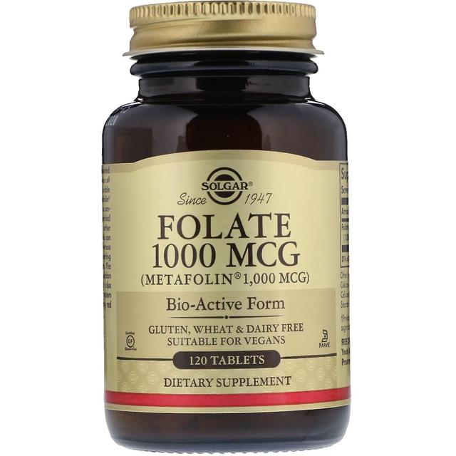 Solgar, Folate as Metafolin, 1,000 mcg, 120 Tablets on Productcaster.