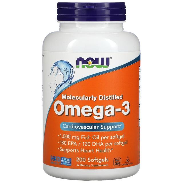 NOW Foods NOW Alimentos, Omega-3, 180 EPA /120 DHA, 200 Cápsulas gelatinosas on Productcaster.