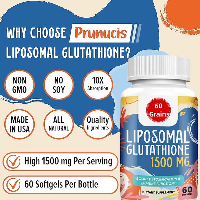 1500mg Liposomal Glutathione | - Glutathione Supplement With Vitamin C - Master Antioxidant - Enhanced Absorption - 60 Tablets 3PCS on Productcaster.