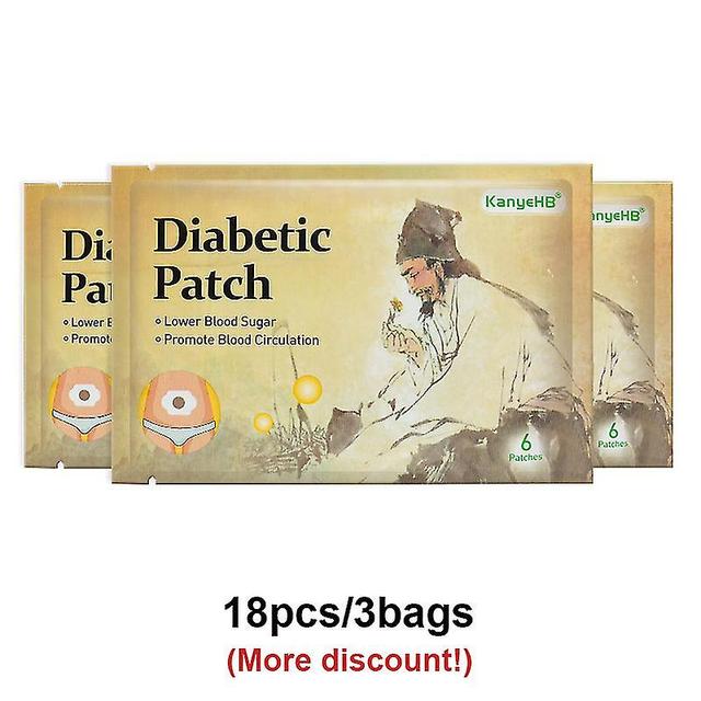 Schan 18pcs/3bags Diabetic Patch Natural Herbal Cure Lower Blood Glucose Treatment Sugar Balance Burning Fat Medical Diabetes Plaster 18pcs per 3bags on Productcaster.