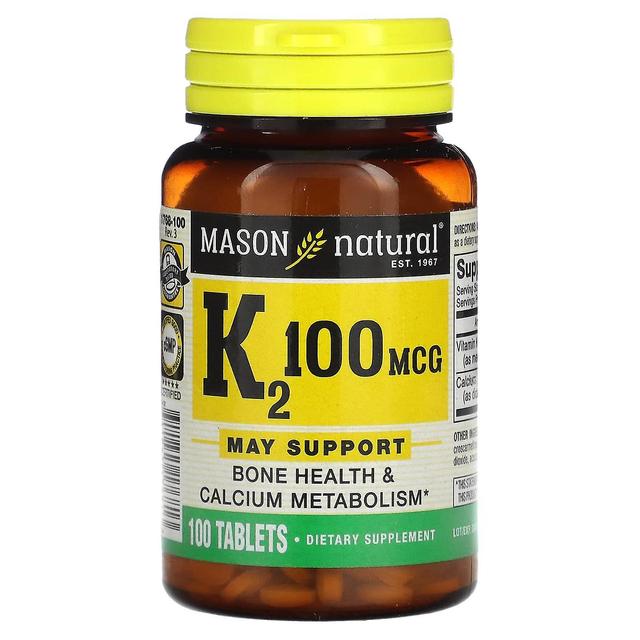 Mason Natural, Vitamin K2, 100 mcg, 100 Tablets on Productcaster.