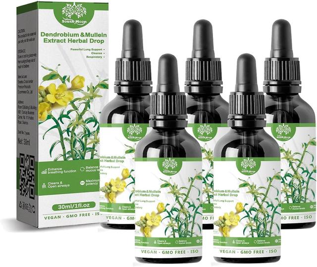 Dendrobium and Mullein Extract - Powerful Lung Support and Cleansing, Herbal Essence Drops for Lung Health (2 Count) 5PCS on Productcaster.