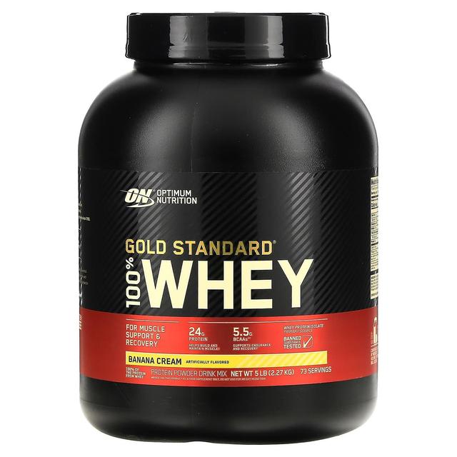 Optimum Nutrition, Gold Standard 100% Molke, Bananencreme, 5 lb (2,27 kg) on Productcaster.