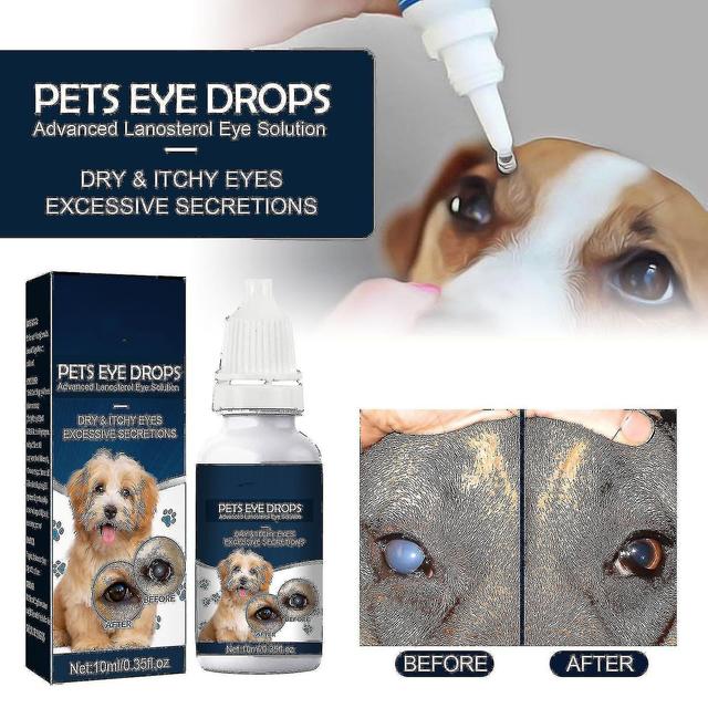 Cataract druppels voor huisdieren, therapeutische oogbevochtiging druppel voor hondenkatten, verbeteren van het gezichtsvermogen, gezondheid en dro... on Productcaster.