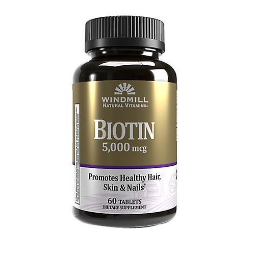 Windmill Health Windmühle Health Biotin, 5000mcg, 60 Tabletten (2er Packung) on Productcaster.