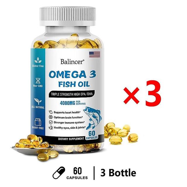 Visgaler Omega-3 Fish Oil Triple Action Epa/dha Supports Heart, Brain Function, Immune System, Eye, Skin And Joint Health 3 bottle on Productcaster.