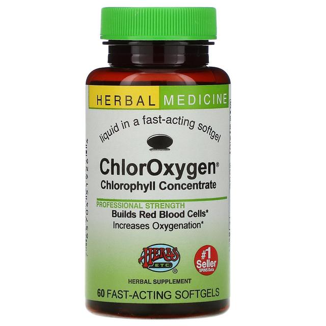 Herbs Etc. Herbs Etc., ChlorOxygen, Chlorophyll Concentrate, 60 Fast-Acting Softgels on Productcaster.