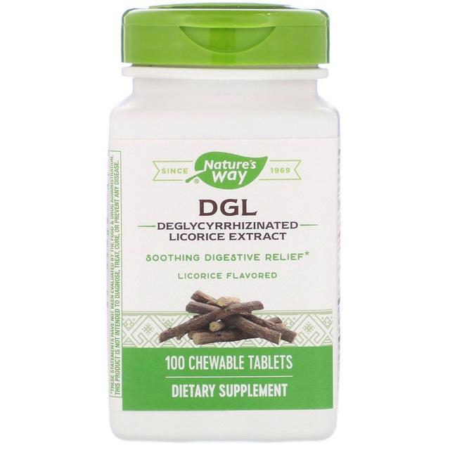 Nature's Way, DGL, Deglycyrrhizinated Licorice Extract, Licorice Flavored, 100 C on Productcaster.