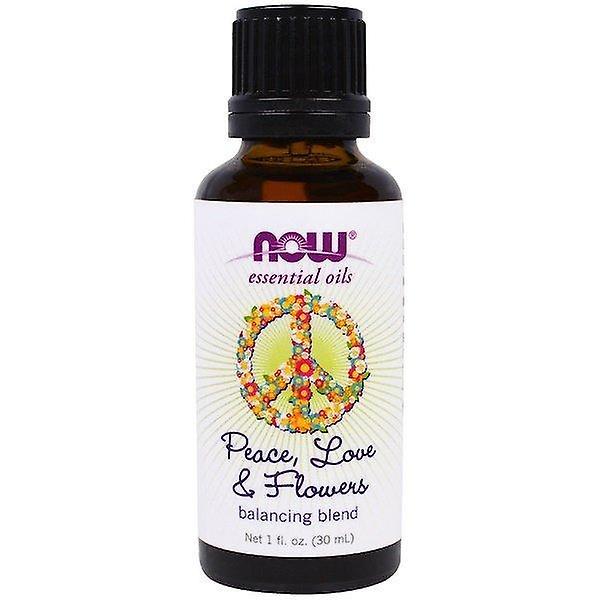 NOW Foods Agora Alimentos, Óleos Essenciais, Paz, Amor e Flores, Mistura de Equilíbrio, 1 fl. oz (30 ml) on Productcaster.