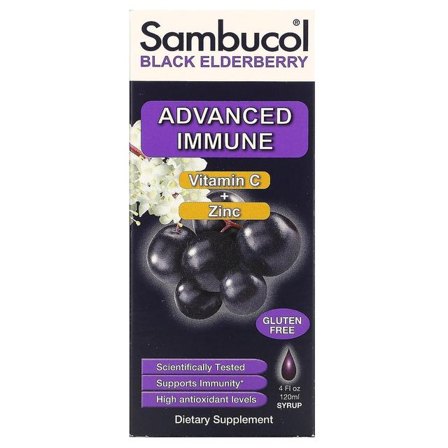 Sambucol, Xarope de Sabugueiro Preto, Advanced Immune, Vitamina C + Zinco, Berry Natural, 4 fl oz (120 ml) on Productcaster.