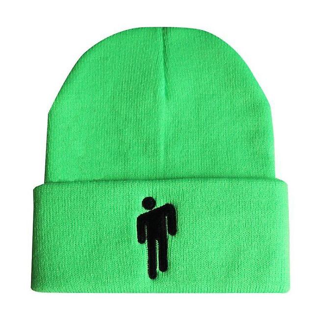 Unisex Hip-hop Casual Bonnet Embroidery Beanie Hat For Winter Durable Reusable Hip-hop Hat fluorescent green on Productcaster.